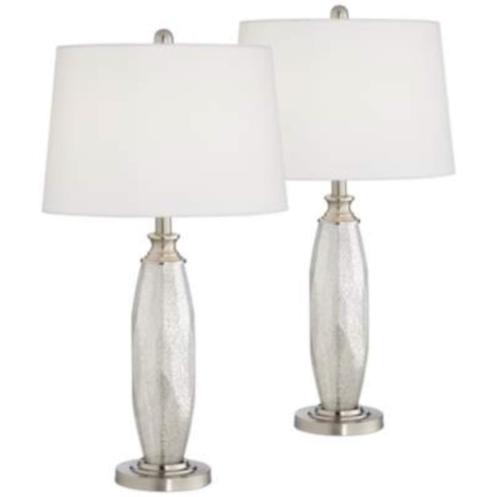 Mercury Glass Table Lamps Set of 2 - HER Home Design Boutique