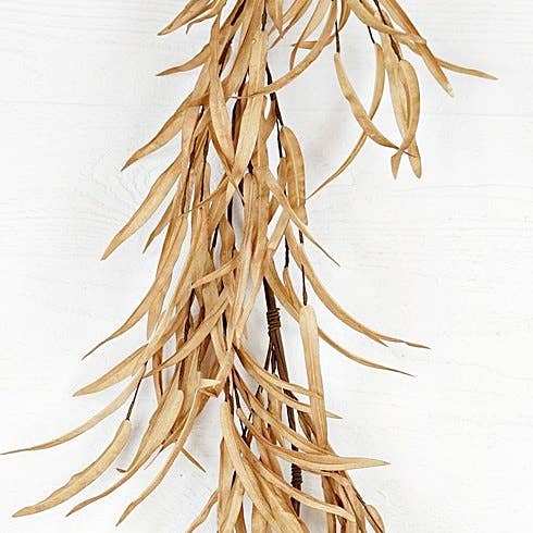 29561 - 4.5ft Garland - Foam Willow Leaves - Beige - HER Home Design Boutique