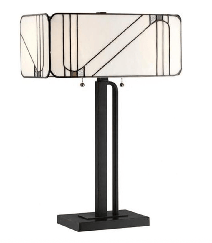 Antique Black Tiffany - Style Glass Table Lamp - HER Home Design Boutique