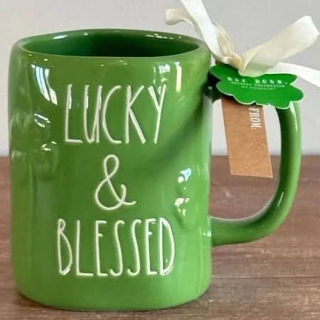 Rae Dunn "Lucky & Blessed" Mug - HER Home Design Boutique