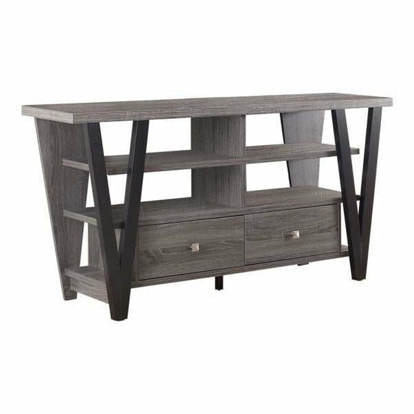 2-Drawer TV Console Black And Grey - HER Home Design Boutique