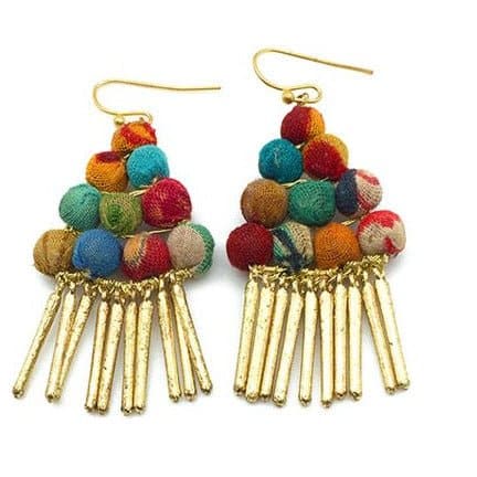 Aasha Cluster with Fringe Dangle Earrings - HER Home Design Boutique