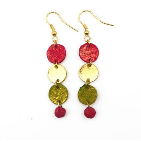 Aasha Row of Coin Beads Dangle Earrings - HER Home Design Boutique