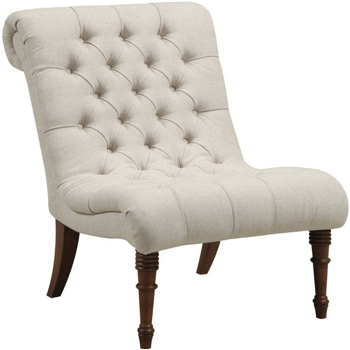 Archie Armless Tufted Back Accent Chair in Oatmeal - HER Home Design Boutique