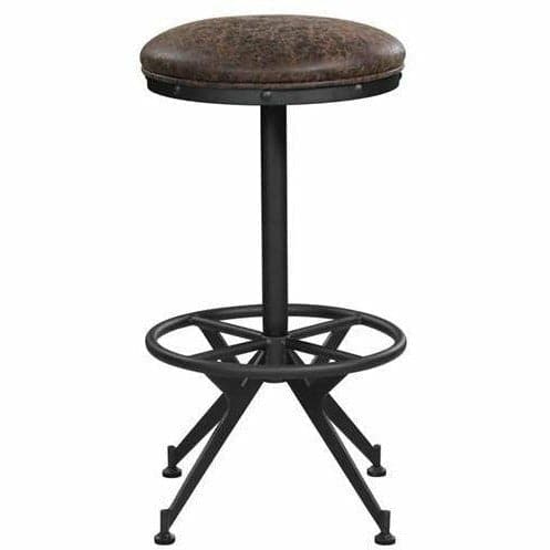 Backless Upholstered Bar Stools Two-Tone Brown (Set Of 2) - HER Home Design Boutique