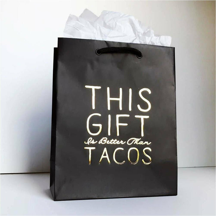 Better Than Tacos Gift Bag - Black and Gold - HER Home Design Boutique