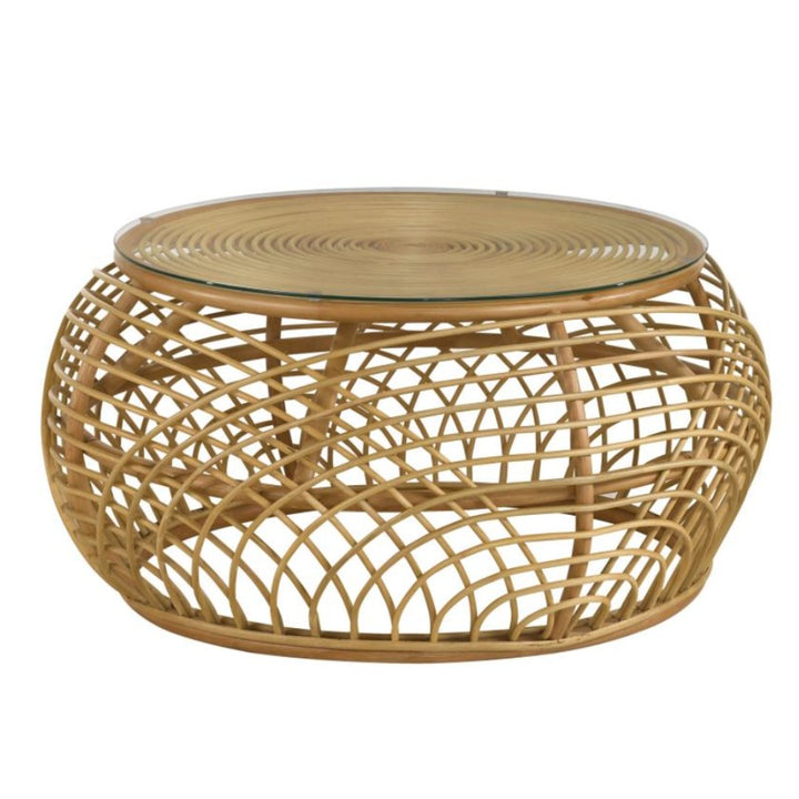 Boho Rattan Coffee Table in Natural - HER Home Design Boutique