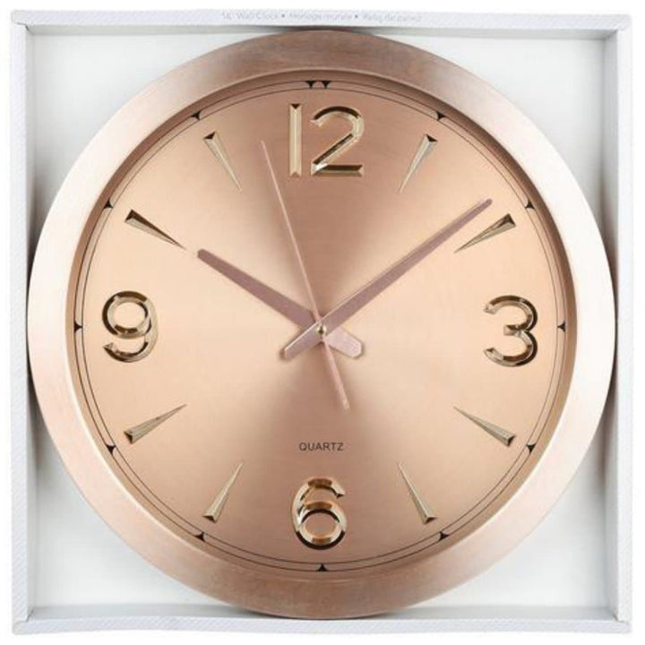 Contemporary Wall Clock in Metallic Gold, 16" - HER Home Design Boutique