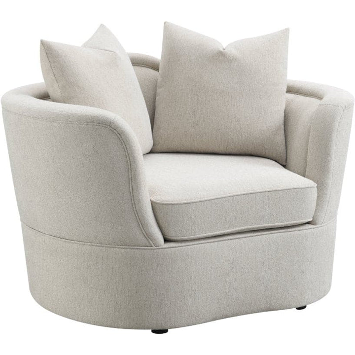 Curved Accent Club Chair in Ivory - HER Home Design Boutique