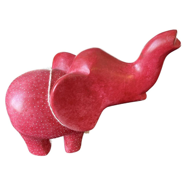 Elephant Figurine with Spotted Texture in Red - HER Home Design Boutique