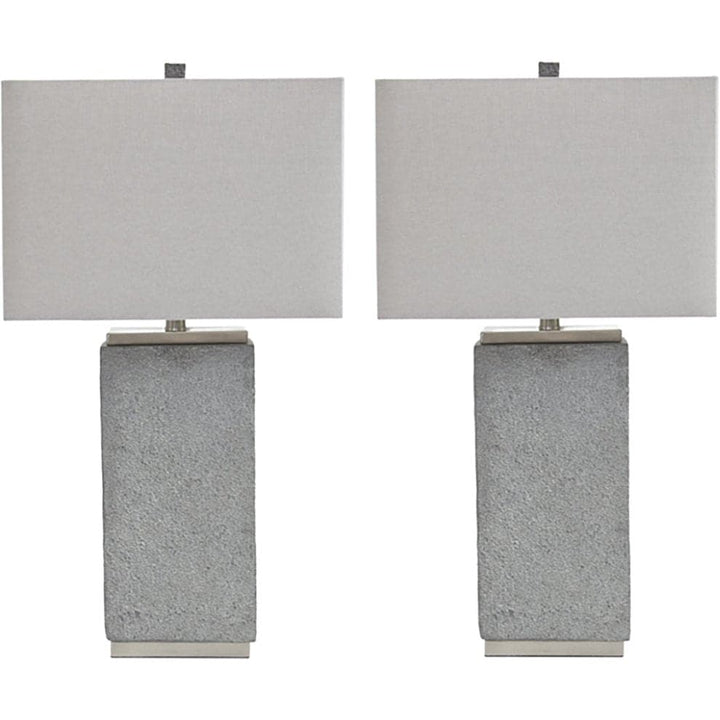 Faux Stone Table Lamps (Set of 2) - HER Home Design Boutique