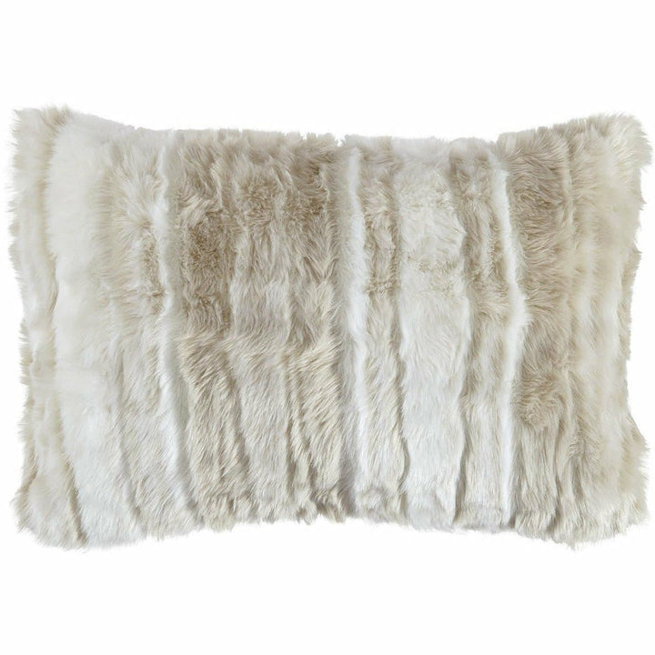 Fur accent pillow in beige - HER Home Design Boutique