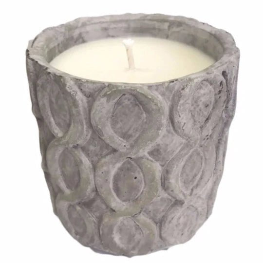 Gray Stone Decorative Soy Candle: Balsam & Cedar - HER Home Design Boutique