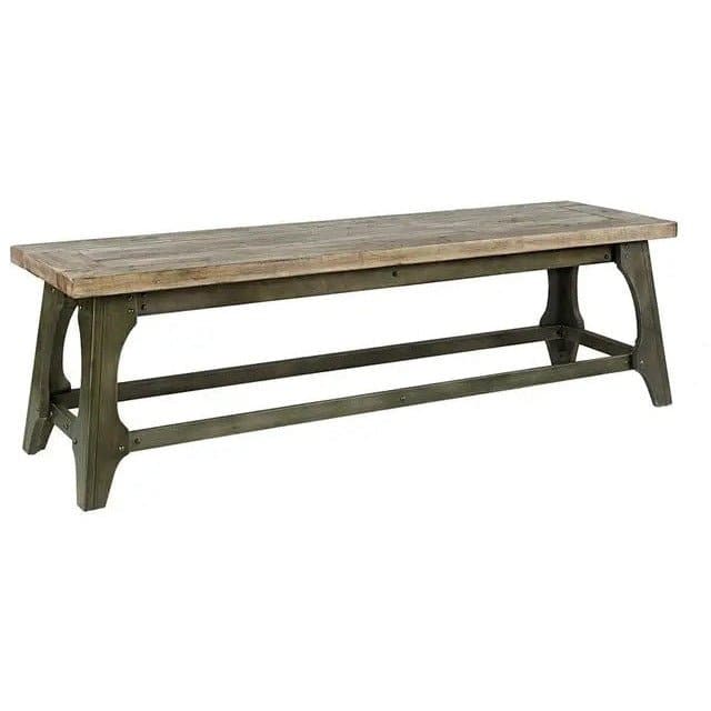 Hand Distressed Vintage Industrial Dining Bench - HER Home Design Boutique