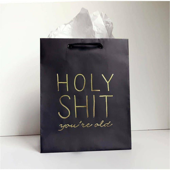 Holy Shit Old Bag - Black and Gold Gift Bag - HER Home Design Boutique