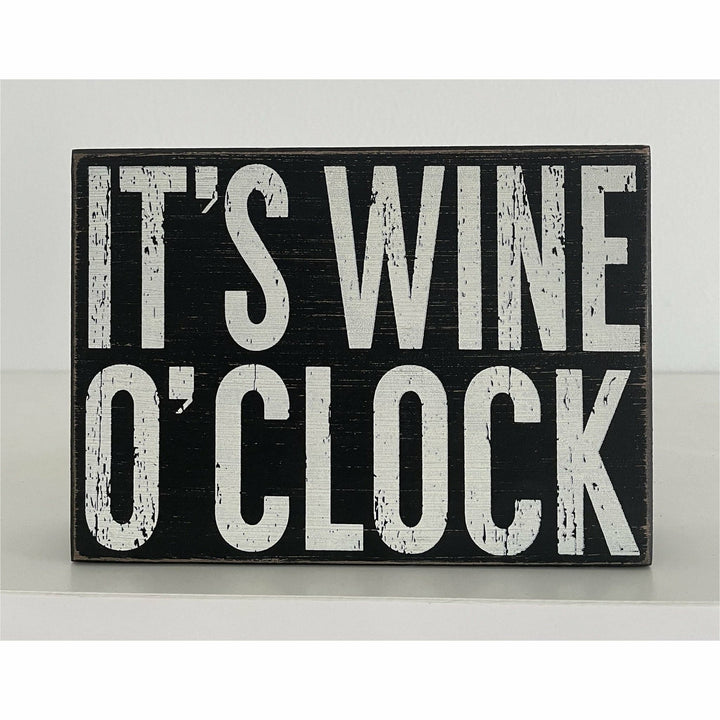 "It's Wine O'Clock" Wood Sign - HER Home Design Boutique