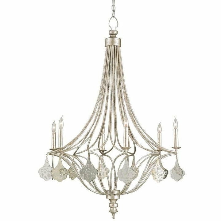 Lavinia Gracian Silver Leaf Six-Light Chandelier - HER Home Design Boutique