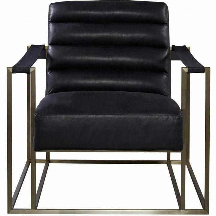 Leather Accent Chair in Black - HER Home Design Boutique