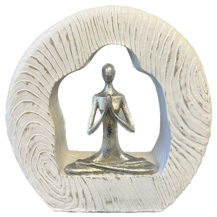 Mediating Woman Figurine in Wood Perch - HER Home Design Boutique