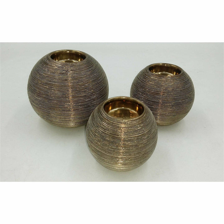 Metallic Gold Candle Holders Set of 3 - HER Home Design Boutique