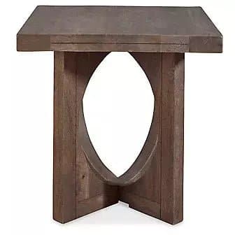 Modern End Table with Crossed Legs in Brown - HER Home Design Boutique