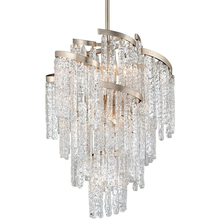 Mont Blanc 13 Light Chandelier in Silver Leaf - HER Home Design Boutique