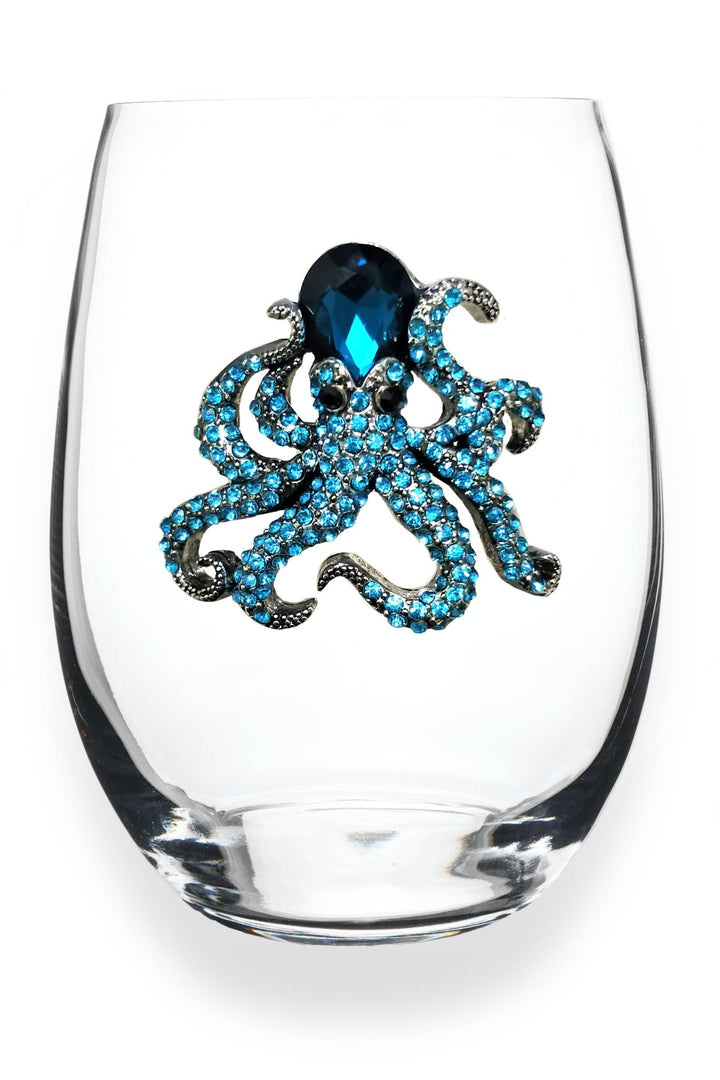 Octopus Jeweled Stemless Wine Glass - HER Home Design Boutique