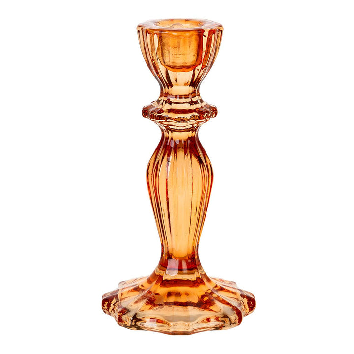 Orange Glass Candlestick Holder - Gifts for Her - HER Home Design Boutique