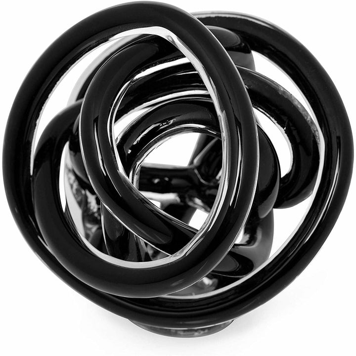 Orbit Glass Knot in Black, 4.5" - HER Home Design Boutique