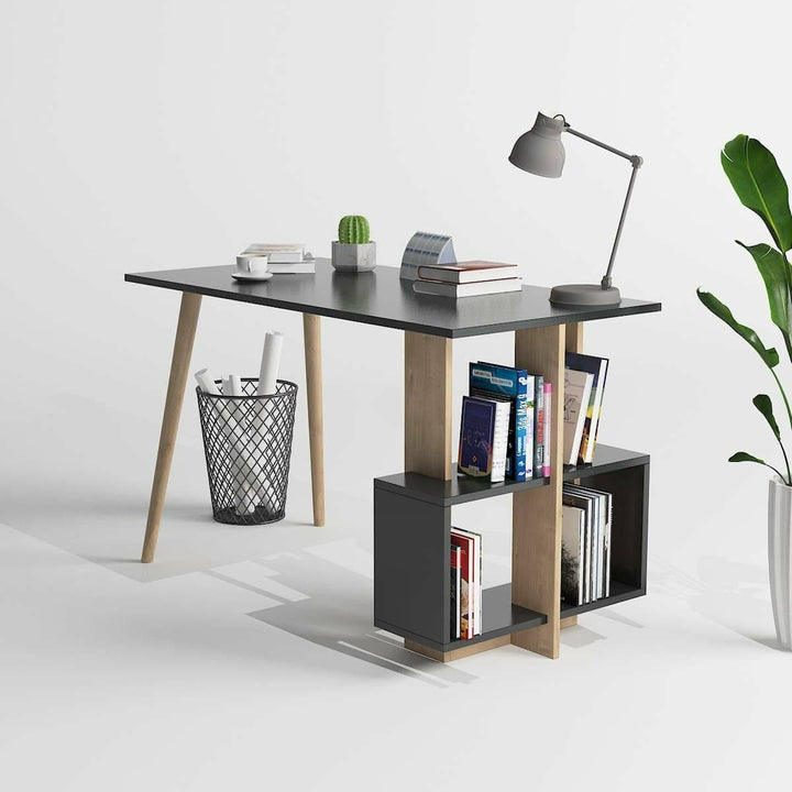 P&W | White Desk with Storage Study Desk Nordic Desk - HER Home Design Boutique
