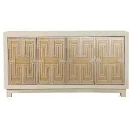 Rectangular 4-Door Accent Cabinet White And Gold - HER Home Design Boutique