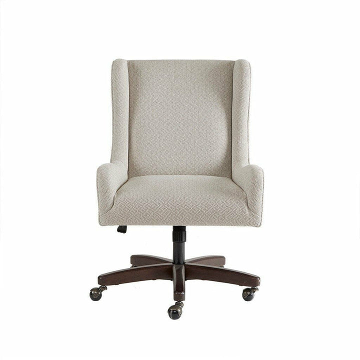 Rolling Upholstered Desk Chair in Cream - HER Home Design Boutique