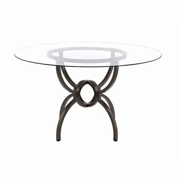 Round Dining Table with Leather Barrel Chairs - 5 PC Set - HER Home Design Boutique