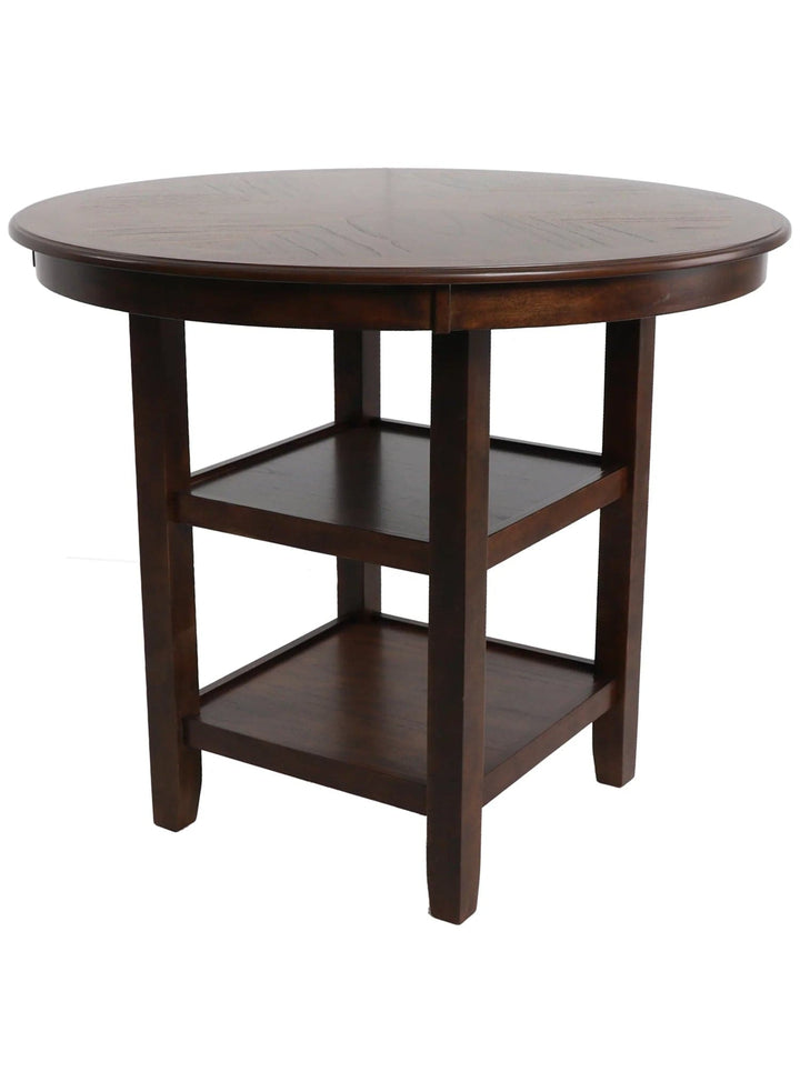 Round Pub Table and 4 Chairs Set in Rich Brown - HER Home Design Boutique