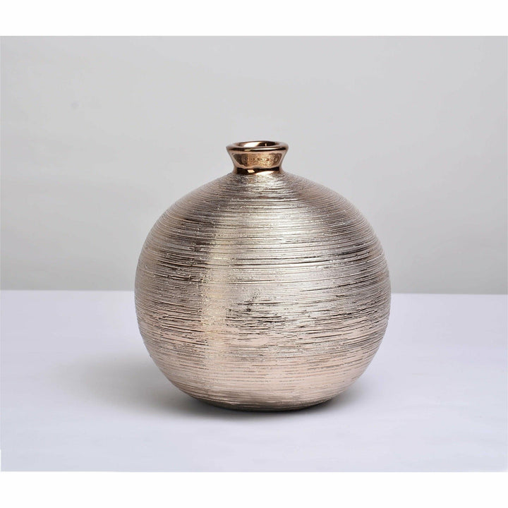 Spun Round Metallic Vase in Gold - HER Home Design Boutique