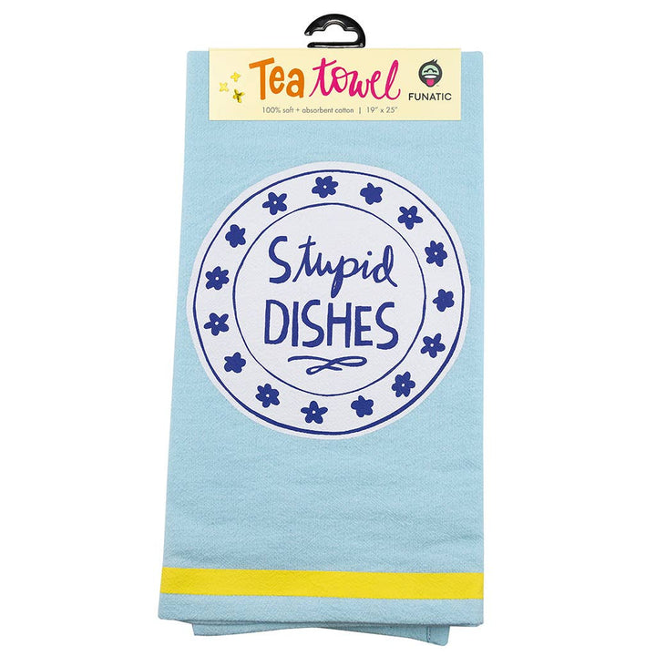 Stupid Dishes Kitchen Tea Towel - HER Home Design Boutique