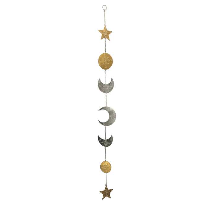 Sun, Moon & Star String Garland Suncatcher on Jute Rope - HER Home Design Boutique