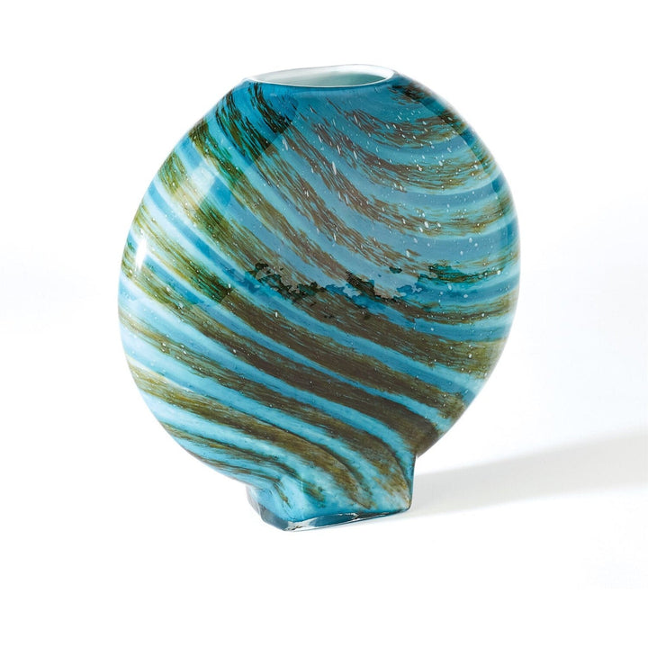 Swirl Round Vase in Aqua Green - HER Home Design Boutique
