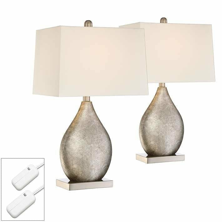 Teardrop Metal Lamps Set of 2 with Dimmers - HER Home Design Boutique