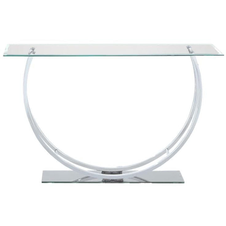 U-shaped Sofa Table in Chrome - HER Home Design Boutique