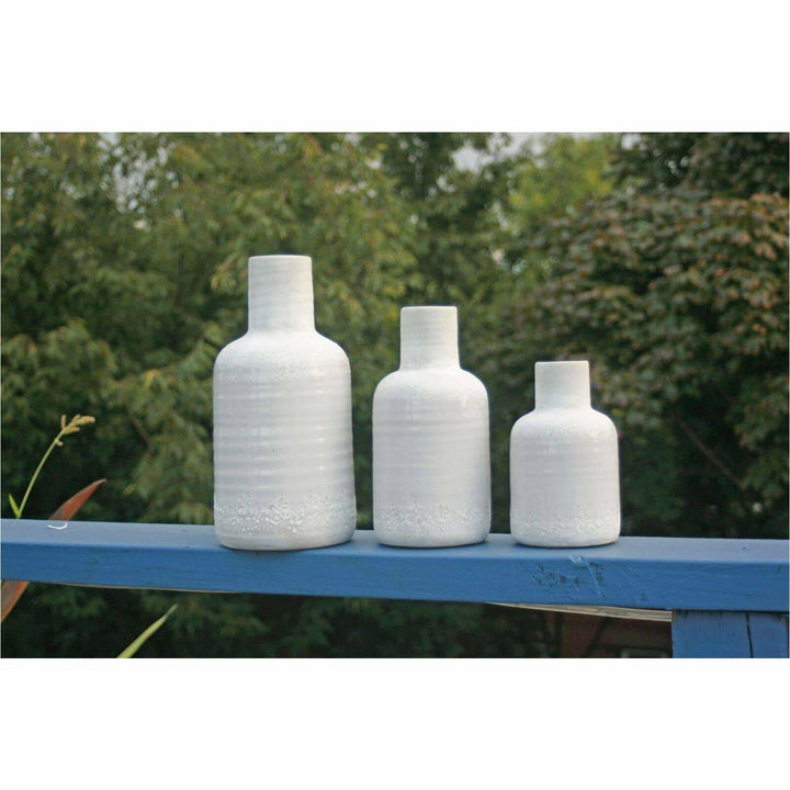 White Ceramic Vases Set of 3 - HER Home Design Boutique